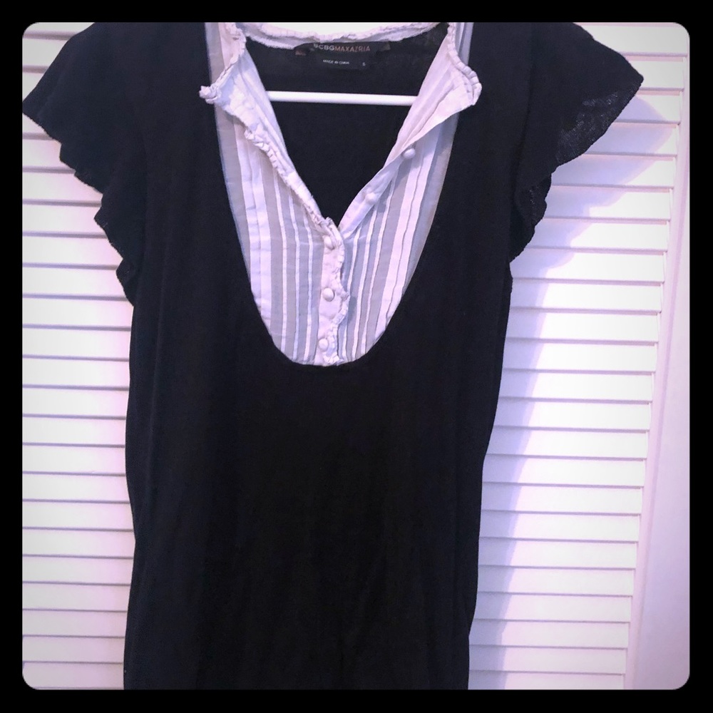 BCBG MaxAzria black and white top